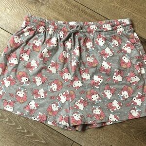 Sanrio Gray and Pink Women Shorts with pockets